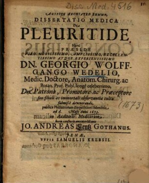 Dissertatio Medica De Pleuritide