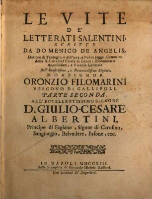 Le Vite De Letterati Salentini, 2