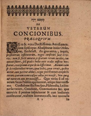 De Vetervm Concionibus Dissertatio