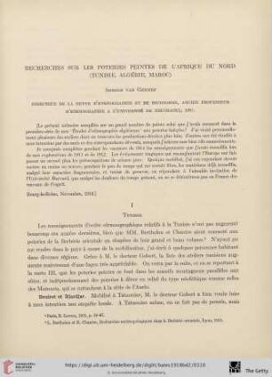 Recherches sur les Poteries Peintes de l'Afrique du Nord (Tunisie, Algérie, Maroc)