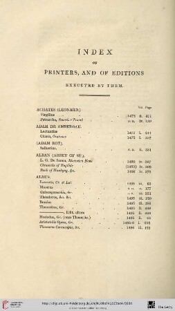 Index of printers, and of editions