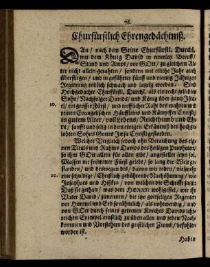Churfürstlich Ehrengedächtniß.