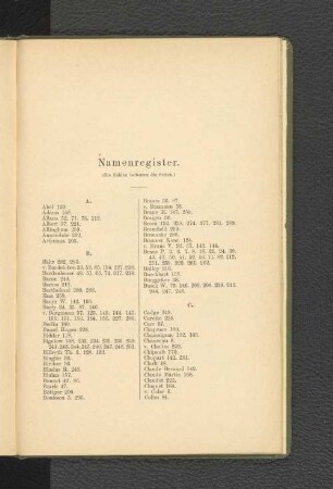 Namensregister.