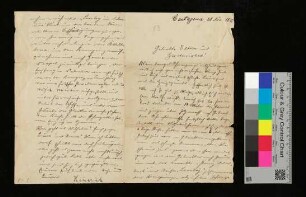Brief von Poock an die geliebten Eltern und Geschwister