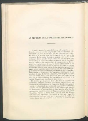 La reforma de la enseñanza secundaria