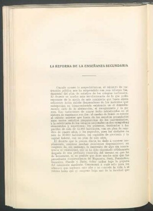 La reforma de la enseñanza secundaria
