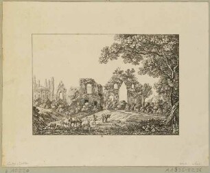 Ruine des ehemaligen Klosters Altzella bei Nossen, aus Richters "70 Mahlerischen An- und Aussichten ..."