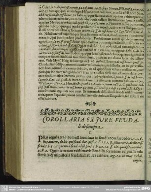 Corollaria Ex Iure Feudali desumpta