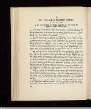 C. Die rheinischen besetzten Gebiete