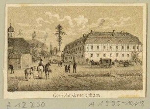 Gasthof und Gericht "Gerichtskretscham" in Ebersbach in der Oberlausitz, Ausschnitt aus einem Bilderbogen