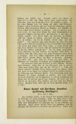 Roms Kampf mit Karthago. Hannibal. Zerstörung Karthago's