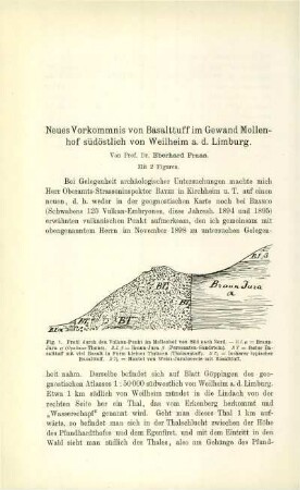 Neues Vorkommnis von Basalttuff im Gewand Mollenhof südöstlich von Weilheim a. d. Limburg
