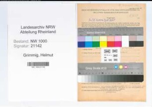 Entnazifizierung Helmut Grimmig, geb. 28.11.1899 (Postsekretaer)