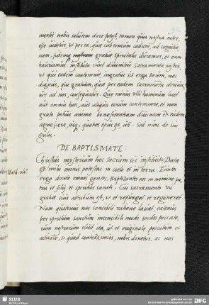 DE BAPTISMATE.