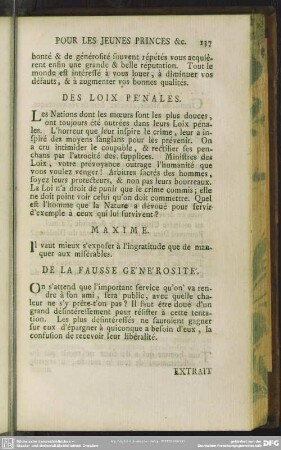 De La Fausse Générosité
