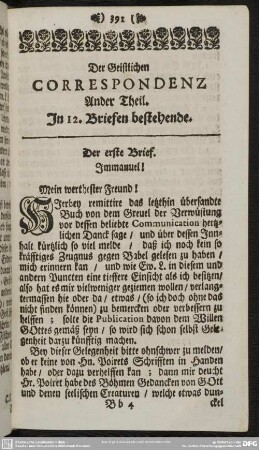 Der Geistliche Correspondentz Anderer Theil