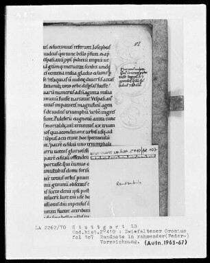 Orosius, Historiarum libri septem adversos paganos — Gerahmte Randnoten, Folio 107recto