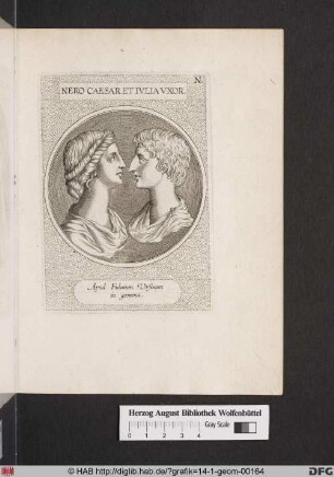 Porträt des Nero Caesar und der Iulia Uxor.