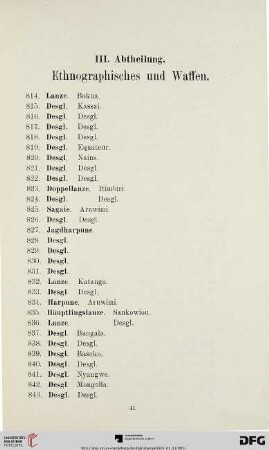 Ethnographisches und Waffen (Nr. 814-1068)
