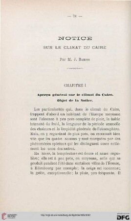 2.Ser. 10.1889: Notice sur le climat du Caire