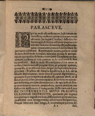 Dissertatio Inavgvralis Jvridica Praxi Accommodata De Instrumentis Mutui Praecipuis Clausulis Instructis : = Von Wohl-Clausulirten Leih- oder Gült- und Zins-Verschreibungen