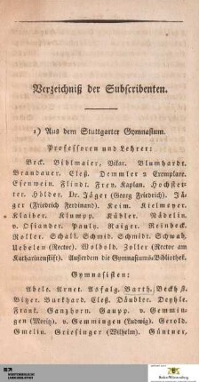 Subscribenten-Verzeichniß
