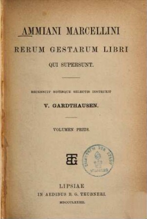 Ammiani Marcellini rerum gestarum libri qui supersunt, 1