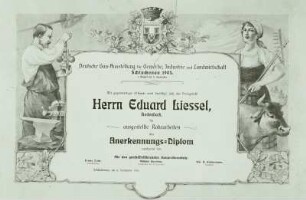 Anerkennungs-Diplom der Gewerbeausstellung Schluckenau