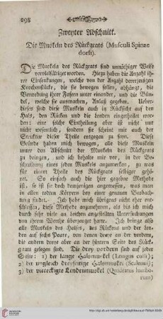 Zweyter Abschnitt: Die Muskeln des Rückgrats (Musculi Spinae dorsi)