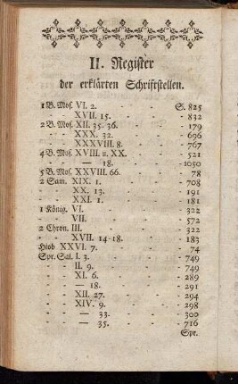 II. Register der erklärten Schriftstellen.