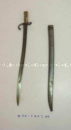 Säbelbajonett Modell 1866 (Yatagan) mit Scheide, Frankreich