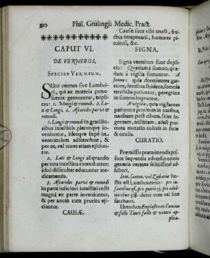 Caput VI. De Vermibus.