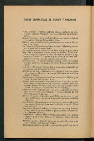 Obras dramáticas de Perrín y Palacios