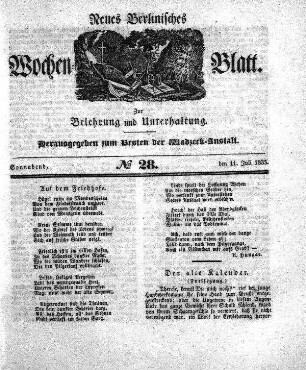 No. 28, Sonnabend, den 11.Juli 1835