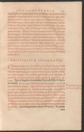 Obstetricum Informatio.