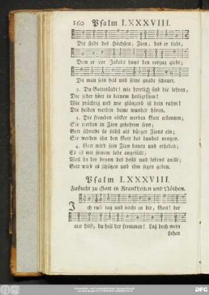 Psalm LXXXVIII. Zuflucht zu Gott in Kranckheiten und Nöthen.
