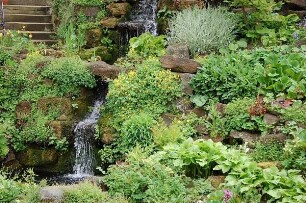 Windsor bei London - Parkanlage : Kleine Gartenanlage im Innenhof von Schloss Windsor, aufgenommen am 15. Mai 2006