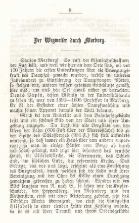 Der Wegweiser durch Marburg.