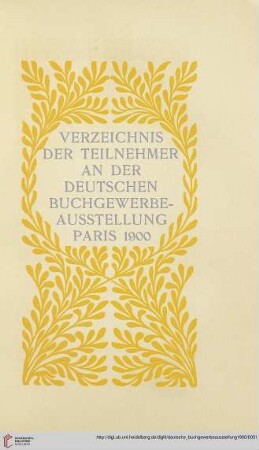 Verzeichnis der Teilnehmer an der deutschen Buchgewerbeausstellung Paris 1900