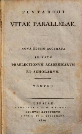 Plutarchi Vitae parallelae, 1