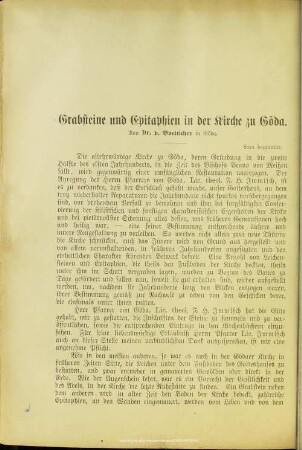 Grabsteine und Epitaphien in der Kirche zu Göda