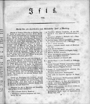 Bericht über alte Handschriften vom Bibliothekar Jaeck zu Bamberg