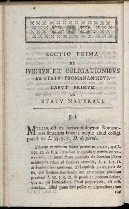 Capvt Primvm De Statv Natvrali