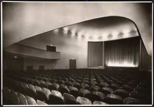 Neugestaltung der Umgebung des Bülowplatzes (Scheunenviertel), Berlin Lichtspielhaus Babylon und Wohnungsbauten: Block 14 Kino, Zuschauerraum, Blick vom Parkett zur Bühne