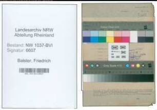 Entnazifizierung Friedrich Balster , geb. 02.05.1892 (Architekt)