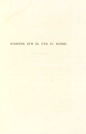 Register zum III. und IV. Bande