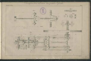 Pl. 36. Dampfmaschine mit einem horizontalen Cylinder.