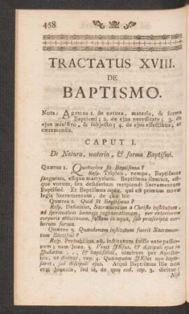 Tractatus XVIII. De Baptismo.