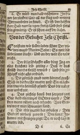 Von der Gebuhrt Jesu Christi.