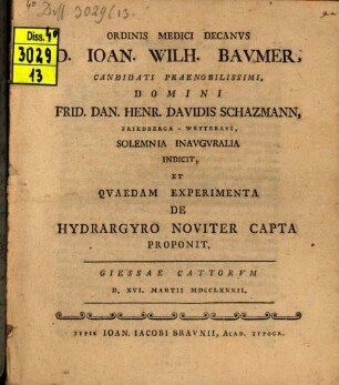 Quaedam experimenta de hydrargyro noviter capta
